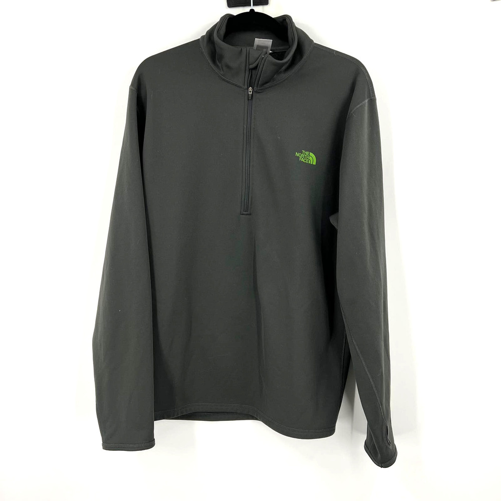 The North Face Full Zippered Classic Fleece‎ Dark Gray Thumb Holes Men's XL